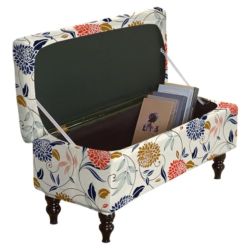 Storage Ottoman Cover Rectangle Ottoman Slipcover Fold Storage Bench Cover - Storage Bench Cover Ottoman Cover Footrest Stool Covers Footstool Protector with Elastic Bottom,Removable Washable,Medium