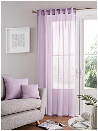 GC GAVENO CAVAILIA Eyelet Swiss Voile Curtain, Luxury Ring Top Drapery Glamorous Fancy Easy Care Window Treatment, Mauve, 55X86 Inch