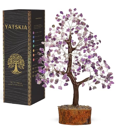Yatskia Amethyst Tree - Amethyst & Chakra Tree of Life, Healing Crystals, Spiritual Home Decor, Reiki Gifts, Gemstones