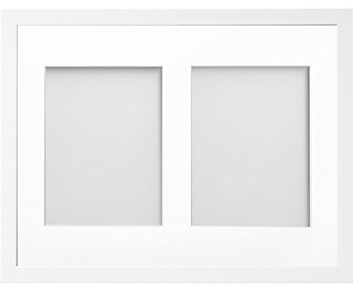 Allington Range 16x12-inch White Picture Photo Frame with White 2-Aperture Mount for Image Size 8x6-inch