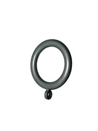 Merriway BH03135 (24 Pcs) Plastic Curtain Drapery Pole Rod Rings with Fixed Eye, Inner Diameter 37mm (1.1/2 inch) Outer Diameter 50mm (2 inch) Grey - Pack of 24 Pieces