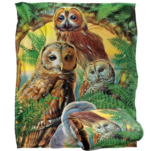 Jq Licensing - Rl-Jp Owl Collage Silky Touch Super Soft Throw Blanket 152 X 127 Cm