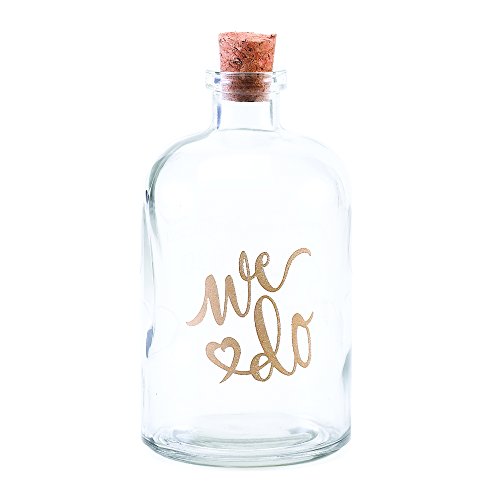 Hortense B. Hewitt Wedding Accessories Decanter, We Do Sand Ceremony Cylinder or Vase, 5.5-Inch, We Do