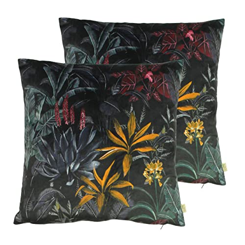Evans Lichfield Zinara Leaves Feather Filled Cushions Twin Pack