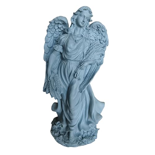 Relaxdays grave angel XXL, polyresin, weather, frost & UV resistant, H x W x D: 46.5 x 23 x 14 cm, grave decoration