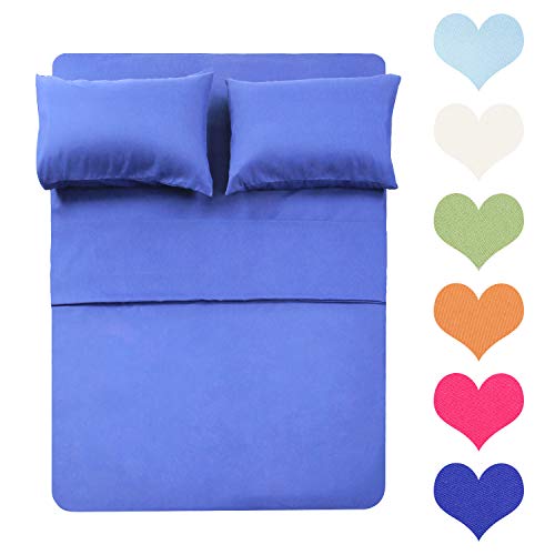 Best Season 400 Thread Count Cotton Queen Size Sheet Set (Blue Color) 4 Piece - 100% Long Staple Cotton Sheets Set, Soft Cotton Bed Sheets Sets with Deep Pocket fit Upto 16???