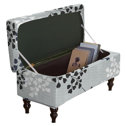 Storage Ottoman Cover Rectangle Ottoman Slipcover Fold Storage Bench Cover - Storage Bench Cover Ottoman Cover Footrest Stool Covers Footstool Protector with Elastic Bottom,Removable Washable,Medium