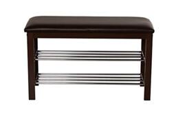 ASPECT 3-Tier Storage Shoe Rack/Bench with Seat Cushion (Brown), 80 x 30 x 49 cm
