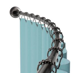 "Zenna Home Rustproof Curved Shower Curtain Rod, Adjustable Tension Shower Rod, 50"" to 72"", Expandable, Telescoping, NeverRust, No Drilling, Bronze"