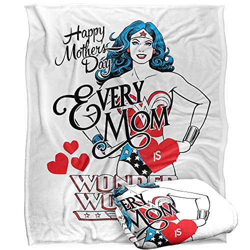 JUSTICE LEAGUE Blanket, 152 x 127 cm Every Mom is Wonder Woman Silky Touch Super Soft Throw Blanket