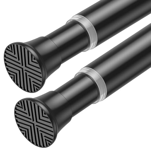 2Pack Curtain Rods for Windows 30-63Inch Black Tension Rod Adjustable Curtain Rod No Drilling Spring Rod Tension Curtain Rods for Windows,Door