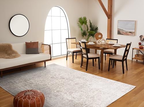 Safavieh Traditional Rug for Living Room, Dining Room, Bedroom - Evoke Collection, Short Pile, in Ivory and Taupe, 65 x 305 cm