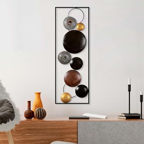 Hand-Painted Decorative Metal Wall Accessory, 32 x 90 x 4 cm, 100% Metal, Unique Colour Variations, Perfect for Home Decor & Art Lovers