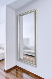 "MirrorOutlet - The Antic - Silver Framed Bevelled Mirror 63"" X 29"" (160 X 73cm) Premium Silver Mirror Glass"