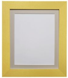 FRAMES BY POST Metro Picture Photo Frame Gold with Light Grey Mount 20 x 20 Image Size 16 x 16 Inch Plastic Glass