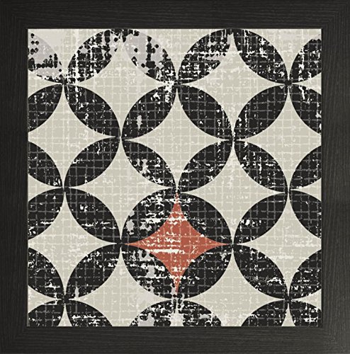 Frame Company Watson Range Geometric Patchwork Puree Pumpkin Square IV by Pela Studio, Photo Frame - 10 x 10 Inches, Black