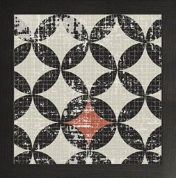 Frame Company Watson Range Geometric Patchwork Puree Pumpkin Square IV by Pela Studio, Photo Frame - 10 x 10 Inches, Black