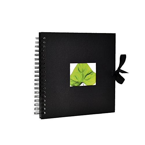 Arpan Photo Album Scrapbook DIY Memory Book Spiral Bound 50 Cream Pages 25 Sheets With Cut-Out Window Wedding Gift Guest Book