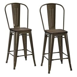 DHP Luxor 24 Inch Metal Counter Stool - Set of 2 BRONZE