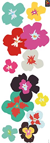 PLAGE STICKERS - WALL ADHESIVE Adhesive Wall Decoration 24 x 68 cm Ibiza Flowers Polyvinyl, Multi-Colour, 24 x 0.1 x 68 cm