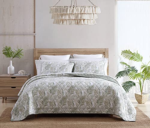 Tommy Bahama - Quilt Set-100, Reversible, Lightweight Bedding with Matching Shams, Ideal for All Seasons, Cotton, Green, Queen