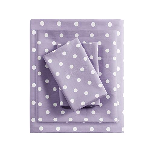 Mi Zone 100% Cotton Percale Ultra Soft Sheet Set, Twin, Purple