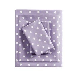 Mi Zone 100% Cotton Percale Ultra Soft Sheet Set, Twin, Purple