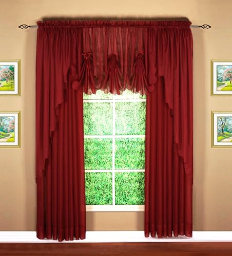 "Today's Curtain Emelia Original Voile Panel 84"", Burgundy, 60"" W x 84"" L"