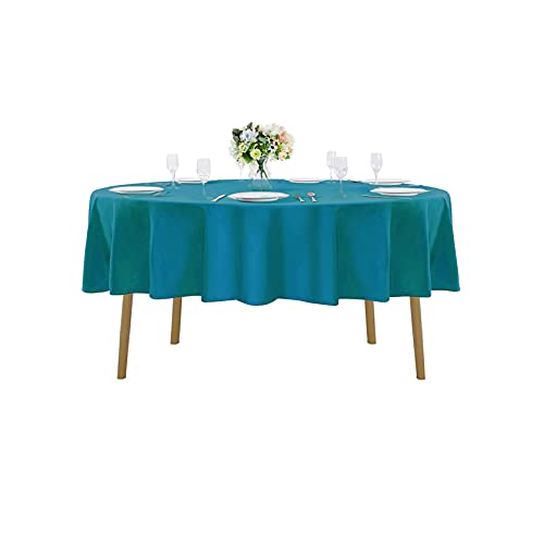 Cupuamon 70 inch Round Tablecloth Washable Polyester Table Cloth Decorative Table Cover for Wedding Party Dining Banquet???70 inch, Caribbean Blue???