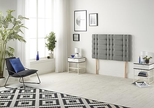 Somnior Beds Bed Centre Bliss Diamante Small Double 82cm Tweed Grey Headboard With Wooden Struts