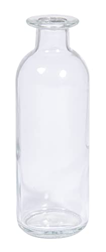 Rayher Glass Vase for Fresh and Dried Flowers, Single Stem Vase, Single Flower Glass Vase, Bottle-shaped Vase for Single Rose, 16cm, 46695000