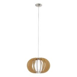 EGLO pendant light Stellato 1, 1-light hanging lamp vintage, steel, wood