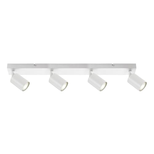 Integral LED Siena 4 Way GU10 LED Spotlight Bar - Modern Indoor Ceiling Light Fitting - Adjustable and Rotatable - Ideal for Living Room, Bedroom, Kitchen and Dining Room - Premium Matt White Finish