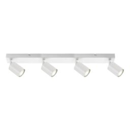 Integral LED Siena 4 Way GU10 LED Spotlight Bar - Modern Indoor Ceiling Light Fitting - Adjustable and Rotatable - Ideal for Living Room, Bedroom, Kitchen and Dining Room - Premium Matt White Finish