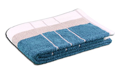 G??zze - Beach Towel, 100% Baumwolle, Berlin, Striped, 70 x 140 cm - Petrol/Taupe