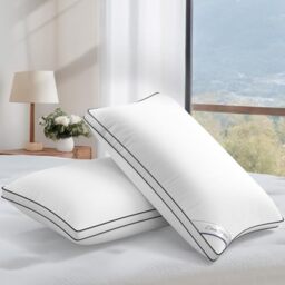 Wellos Pack Luxury Goose Duck Feather Down Pillows with 100