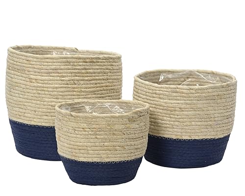 Decoris Cobalt Blue Cornleaf Planter-26.5cm Diameter, 28cm Height, One Size