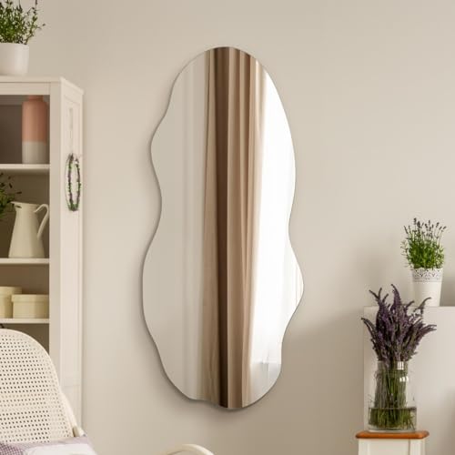 "The Lacuna - Frameless Pond Wall Mirror 39"" X 18"" (100x45CM)"