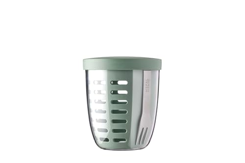 Mepal – Fruit & Veggie Pot Ellipse – Container for Vegetables and Fruit On The Go – 600 ml – Nordic Sage