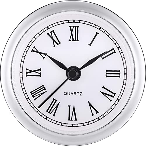 2.4 Inch (61 mm) Quartz Clock Fit-up/Insert with Roman Numeral, Quartz Movement (Silver Rim)