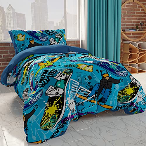 PETTI Artigiani Italiani - Double Duvet Cover Set 230 x 220 cm (2 Pillowcases 75 x 50 cm Included), Microfibre Duvet Cover for Boys and Girls, in Digital Print