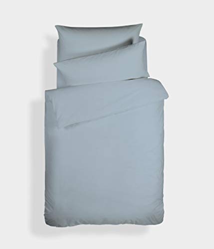 Bianca Plain Dyed Blue Duvet Cover Set for 105 cm Bed 100% Cotton Percale