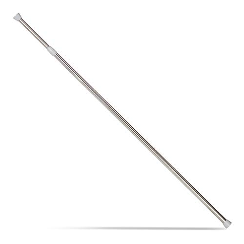 Relaxdays Tension Rod, Extendable, for Curtains, Showers, Door Frames & More, No Drilling, Stainless Steel, 130-220 cm