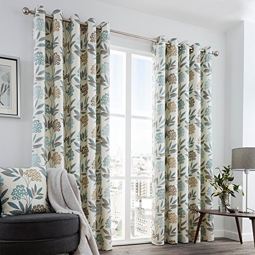 JC ® Spring Floral Curtains, Teal Blue, 66x54 inches – By Just Contempo
