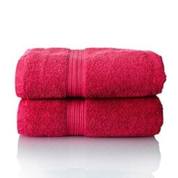 ALCLEAR set of terry hand towels, range of soft and highly absorbent towels, OEKOTEX 100 certified, 5 colours & 5 sizes, colour: RED, 2 x sauna towels 70 x 200 cm