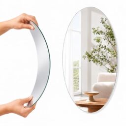 Acrylic Mirror Self Adhesive Oval Bathroom Frameless Wall Mirror