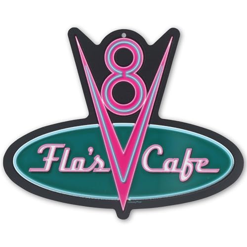 Disney Pixar Cars Flo's V8 Cafe Metal Wall Sign ??? Fun Cars Diner Decoration for Home