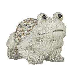Deco 79 Outdoor Waterproof MGO Garden Frog Sculpture Patio Yard Lawn Porch Art Decoration Ornament, Light Grey