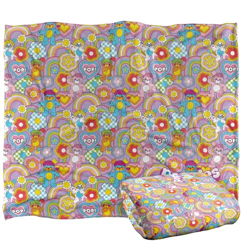 LOGOVISION Popples Blanket, 152 x 127 cm Pop Pattern Silky Touch Super Soft Throw Blanket