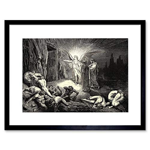 DORE INFERNO CANTO 9 1 DANTE OLD MASTER BLACK FRAMED ART PRINT B12X311